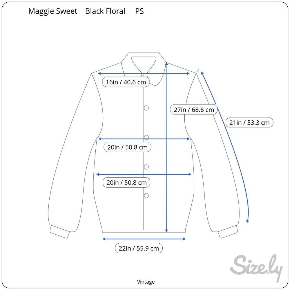 Maggie Sweet‎ Vintage Y2K Womens Floral Black Pink Boho Long Sleeve Blouse S - Picture 8 of 8
